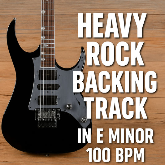 Heavy Rock Guitar Backing Track in E Minor | 100 BPM | 4/4